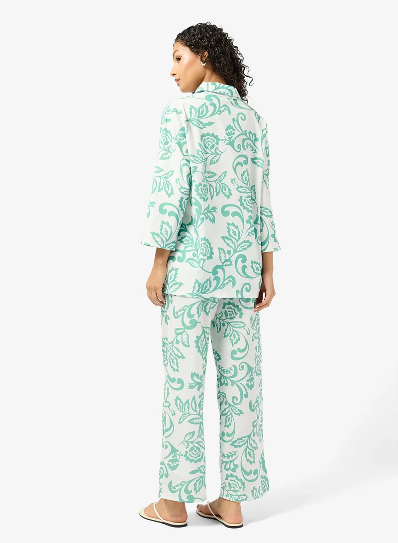 جينجر Monotone Relaxed Fit Top & Pant Coord Set